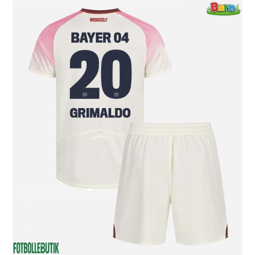 Bayer Leverkusen Alejandro Grimaldo #20 Bortaställ Barn 2025-26 Kortärmad (+ Korta byxor)